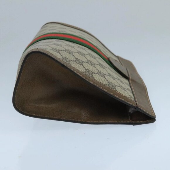 GUCCI GG Supreme Web Sherry Line Clutch Bag PVC Beige 001 014 2125 Auth bs20684 - Picture 3 of 16